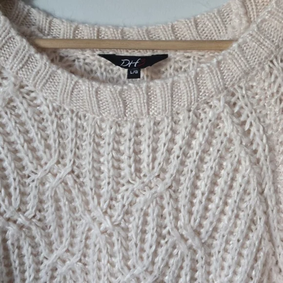 DH3 By Anthropologie Cozy Light Tea Pink Sweater - Picture 8 of 9